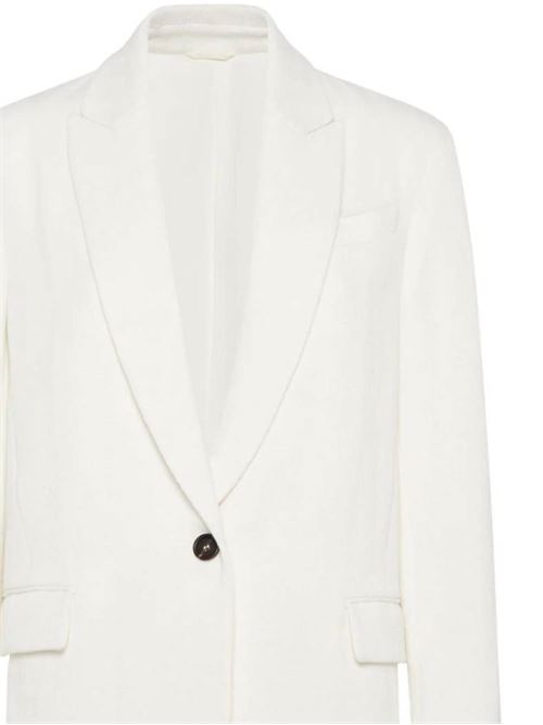 Milk white wool-cotton jacket Brunello Cucinelli | MH5712083C001